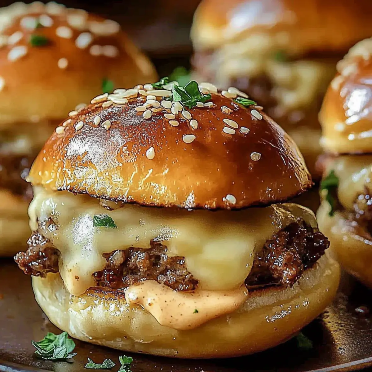 Garlic Parmesan Beef Cheeseburger Bombs