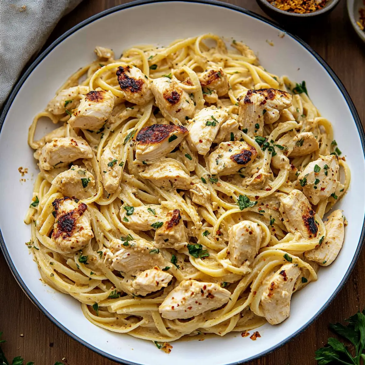 Creamy Cowboy Chicken Linguine Skillet