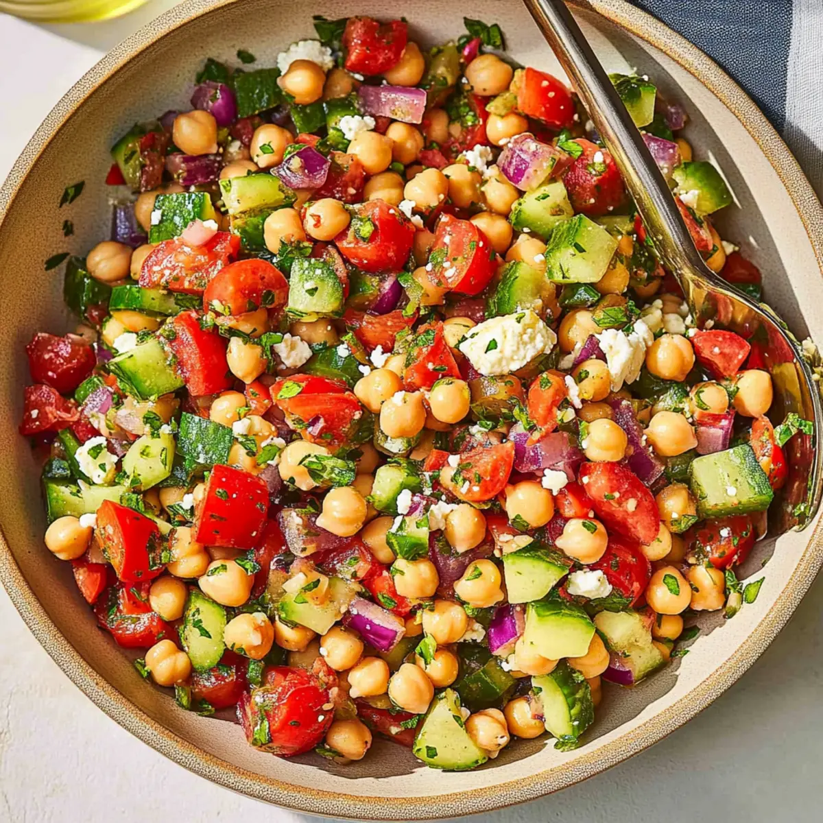 Mediterranean Chickpea Feta Salad