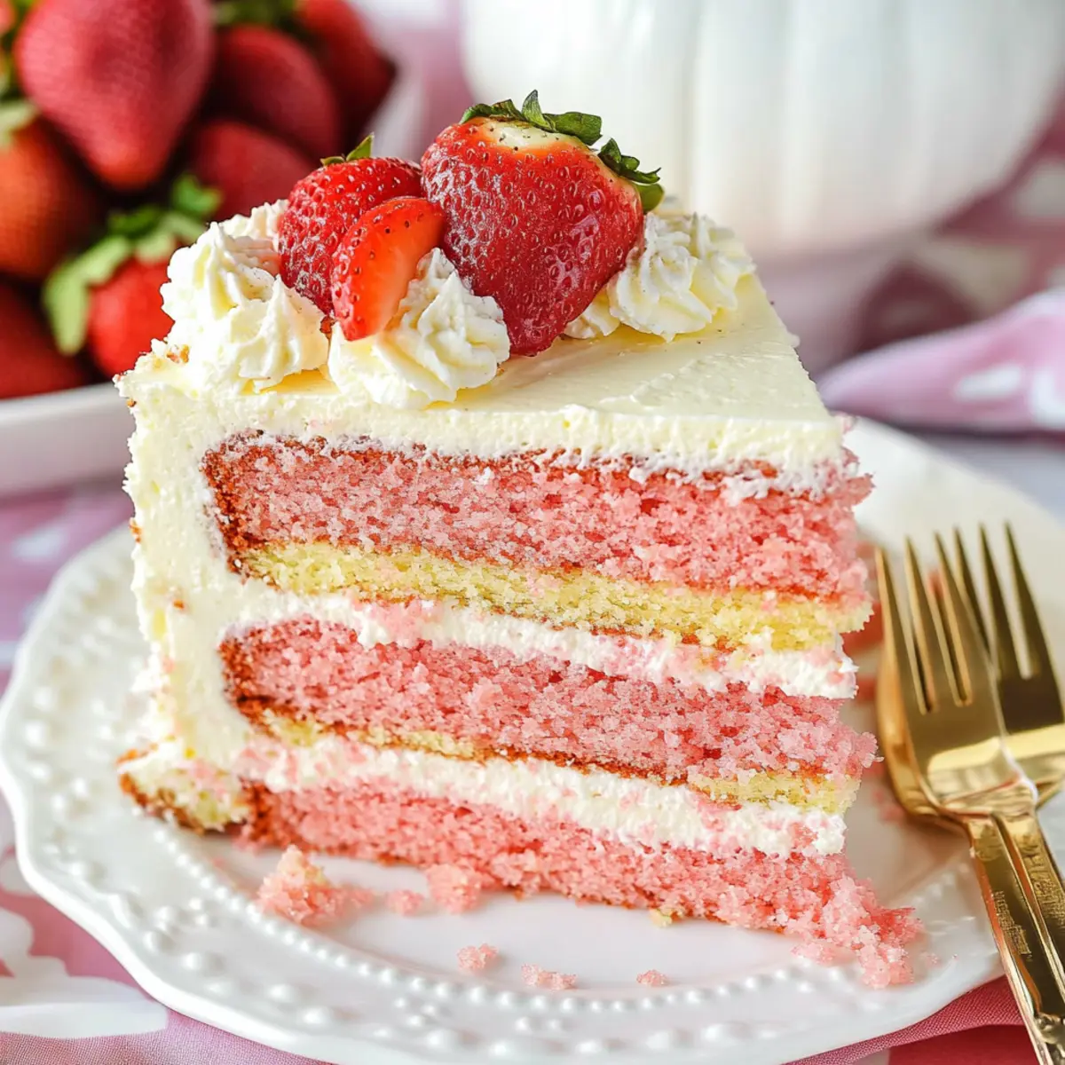 Strawberry Vanilla Layer Cake