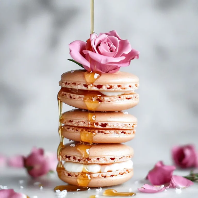 Salted Honey Rose Macarons