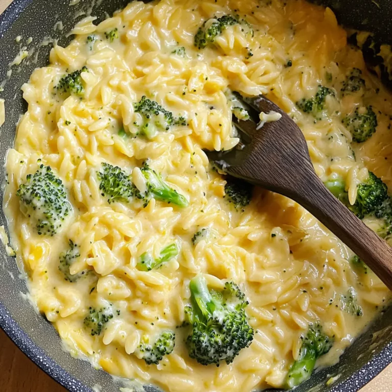 Creamy Broccoli Cheddar Orzo