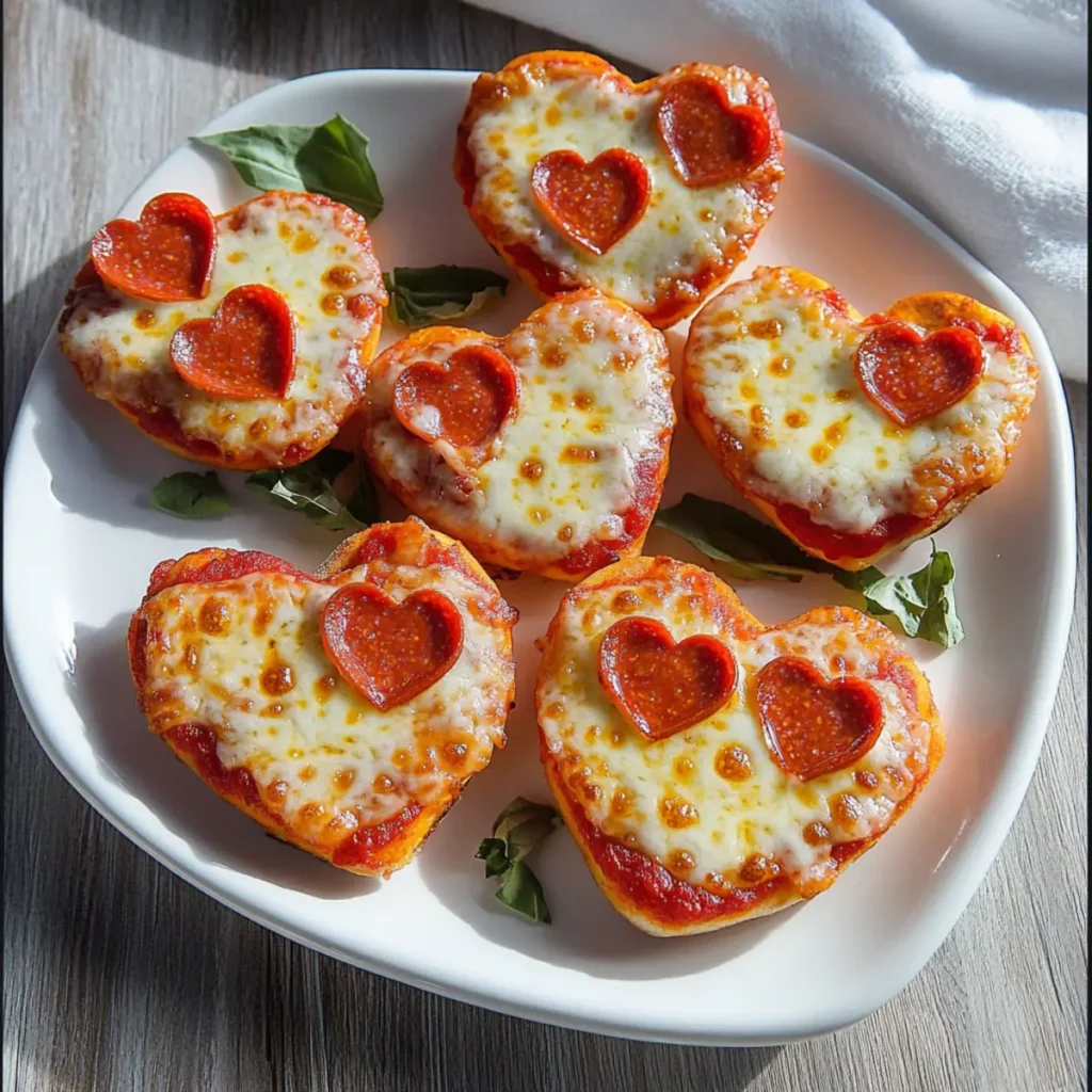 Heart-Shaped Mini Valentine Pizzas