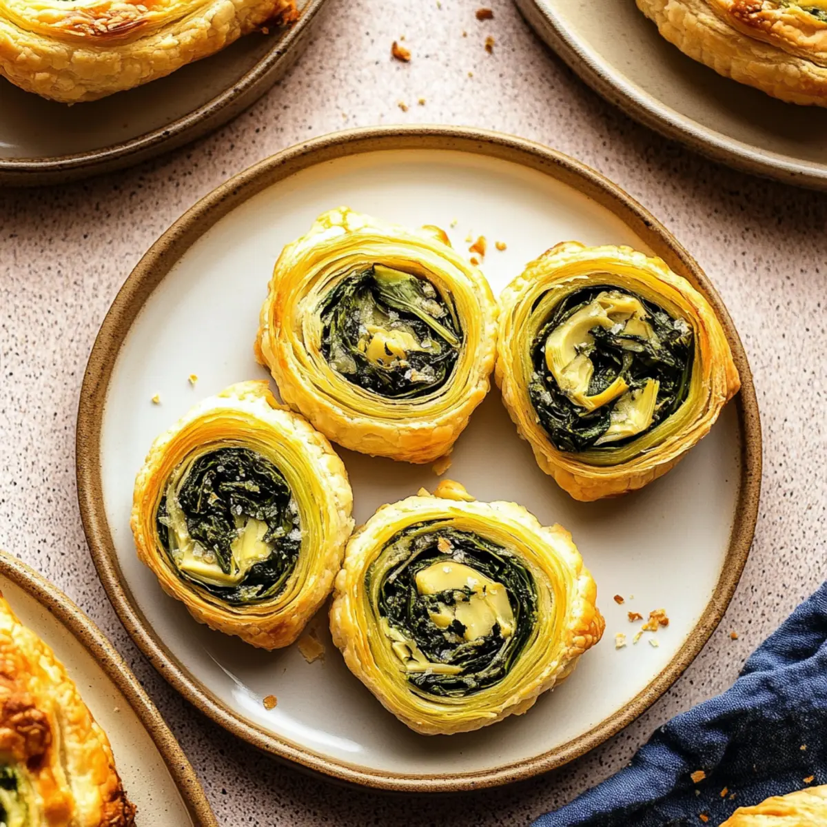Spinach & Artichoke Puff Pastry Pinwheels