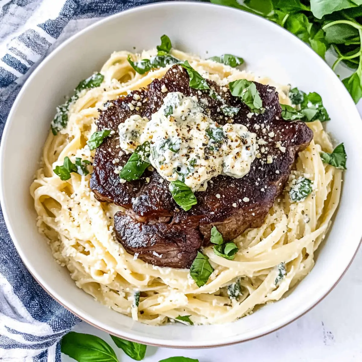 Steak Gorgonzola Alfredo