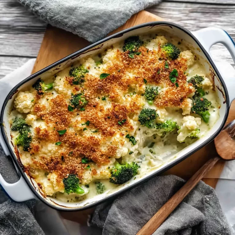 Cauliflower and broccoli gratin