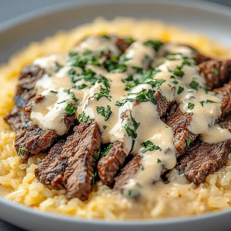 Creamy Queso Rice with Steak Strips