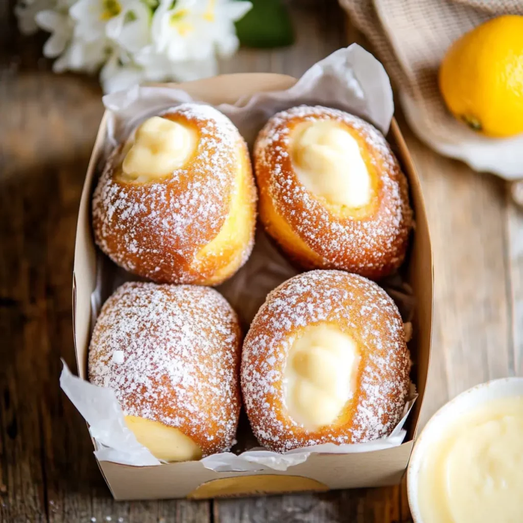 Italian Bomboloni with Vanilla Custard