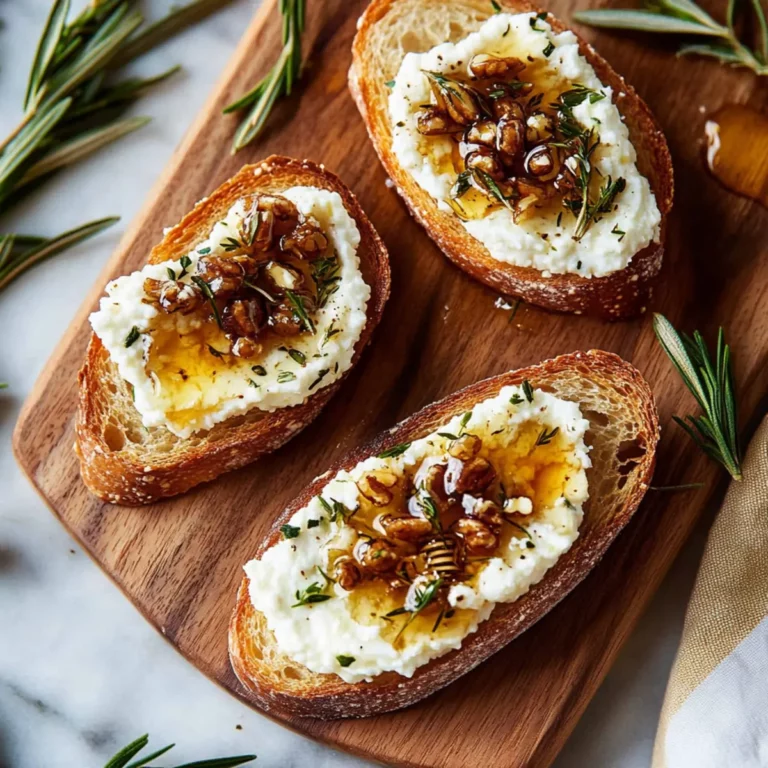 Whipped Feta Crostini with Hot Honey