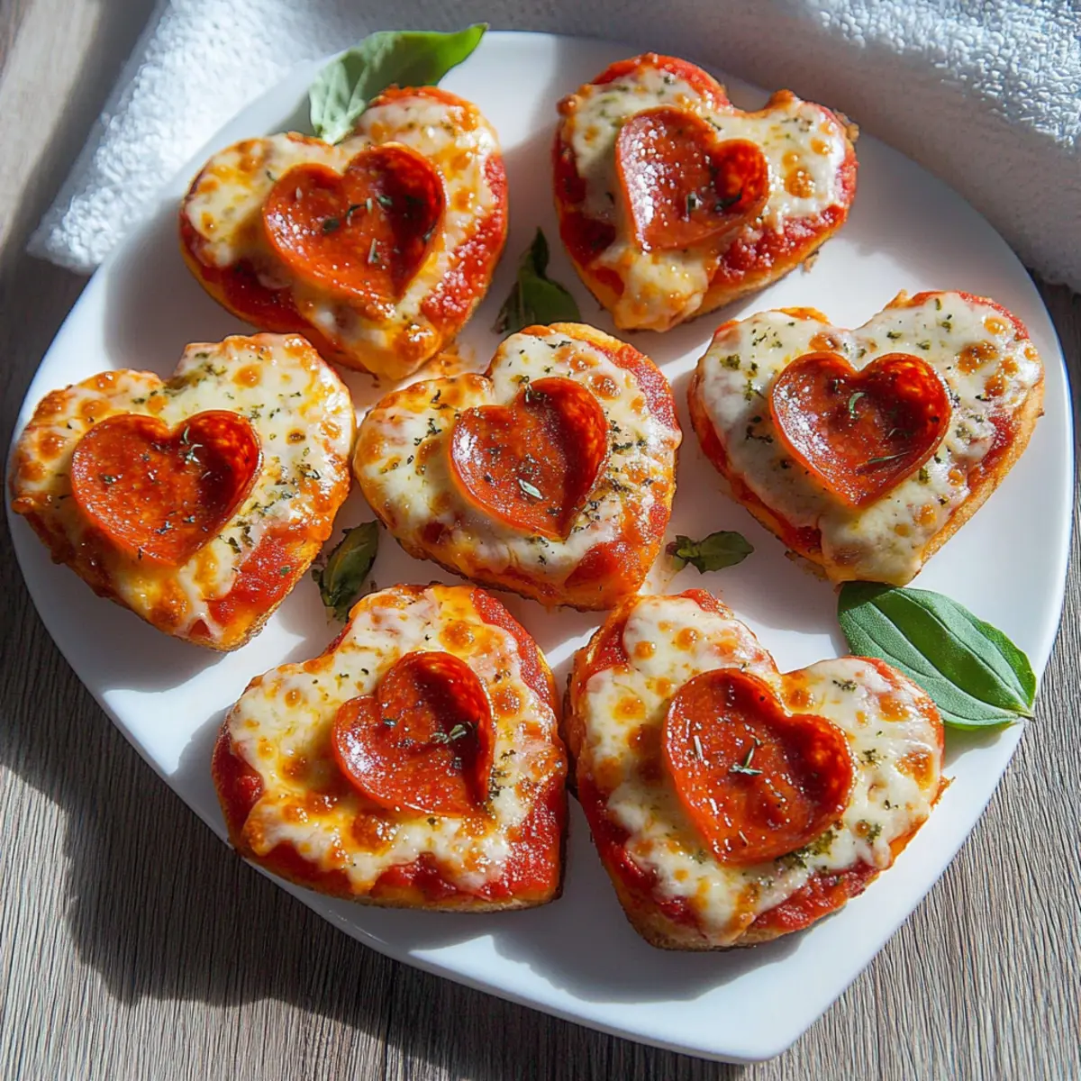 Heart-Shaped Mini Pizzas for Valentine’s