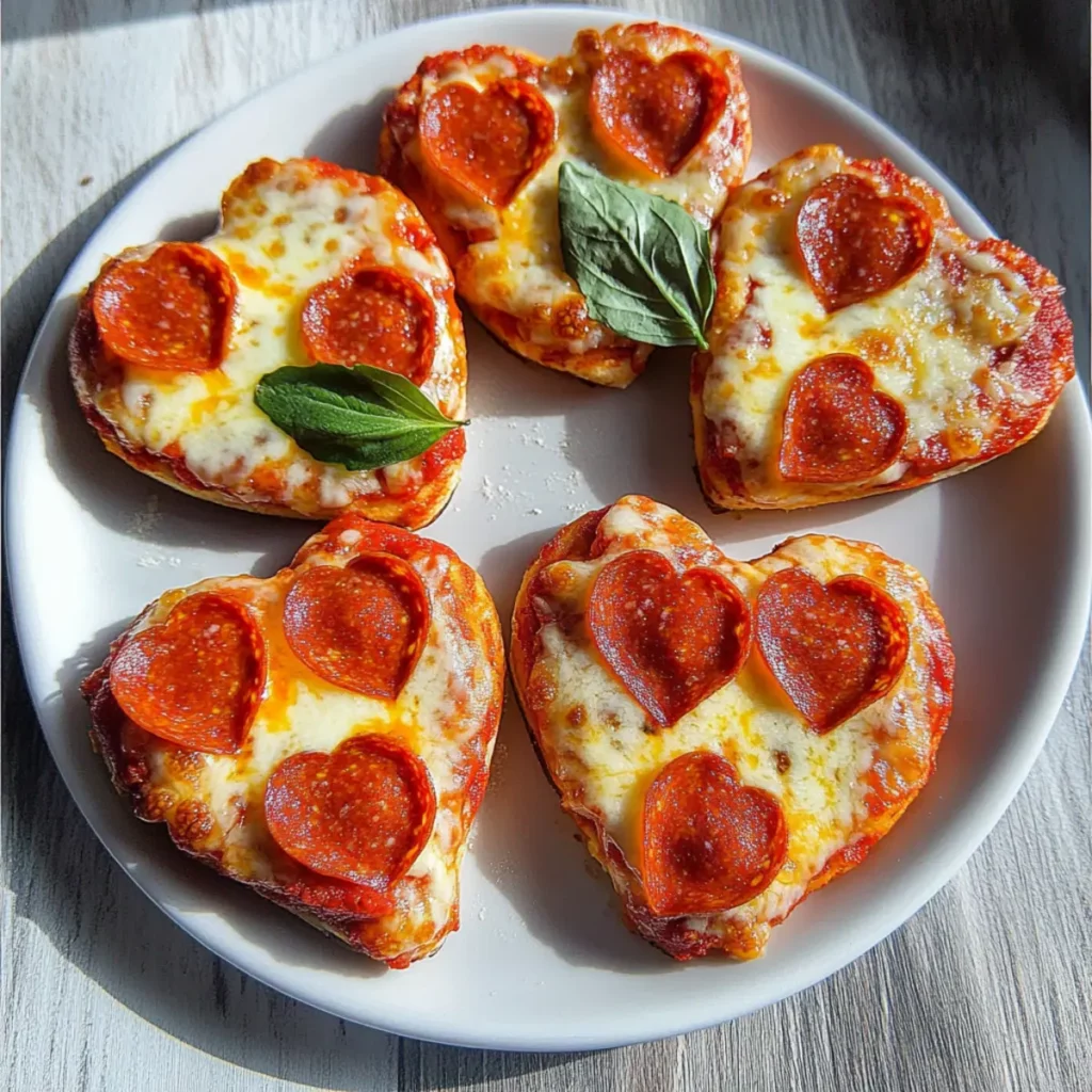 Heart-Shaped Mini Valentine Pizzas