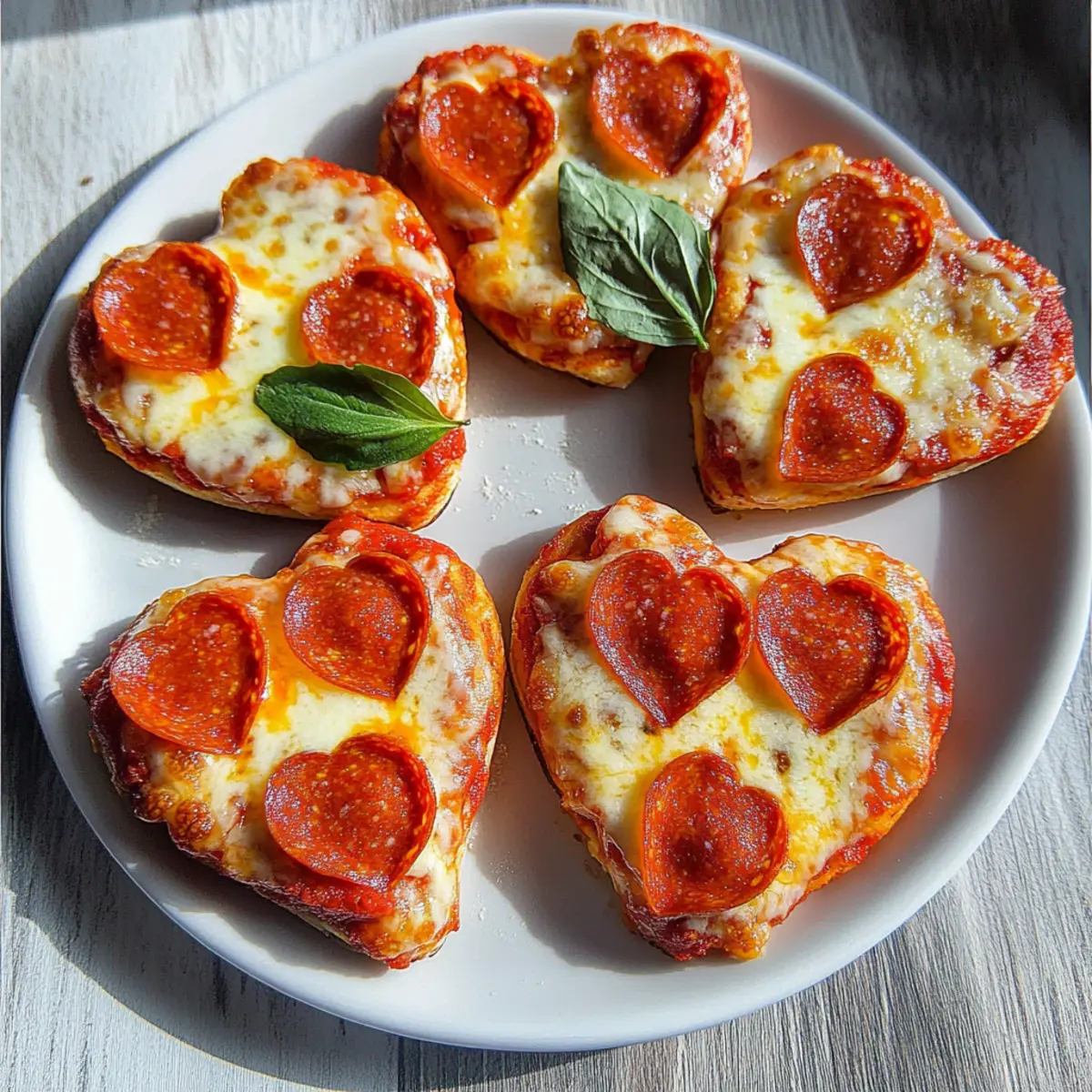 Heart-Shaped Mini Valentine Pizzas