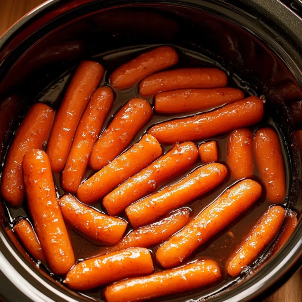 Slow Cooker Maple & Brown Sugar Glazed Carrots