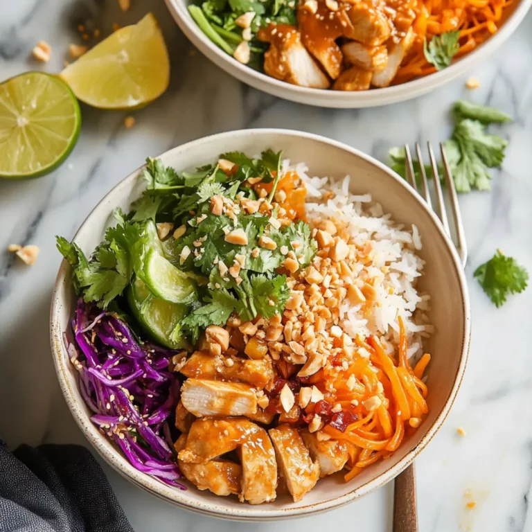 Thai Peanut Chicken Rice Bowls