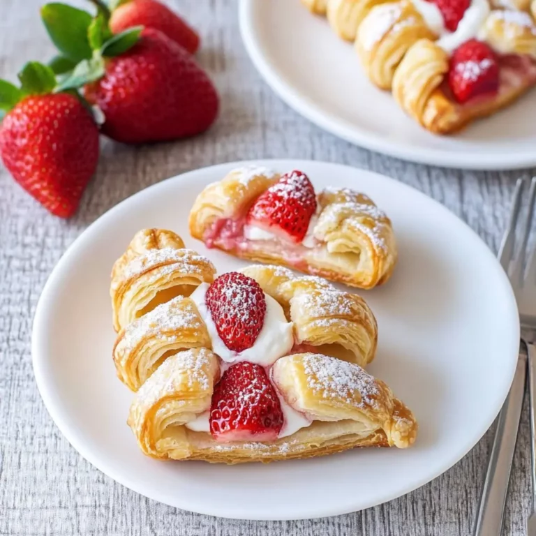 Mini Puff Pastries with Cream & Strawberries