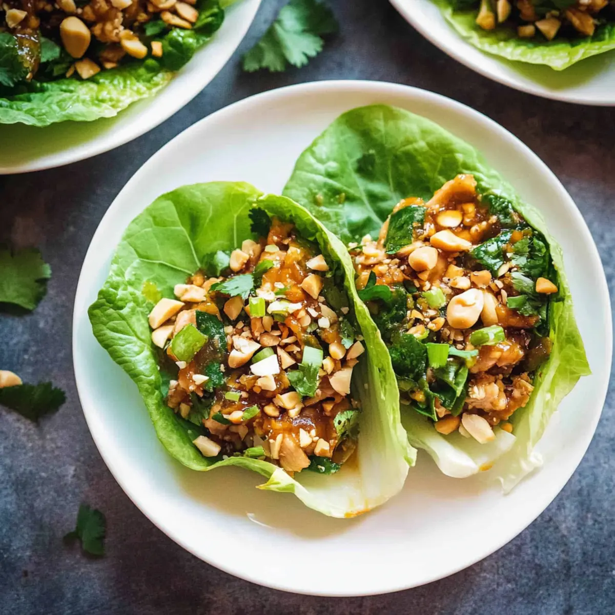 Thai Peanut Chicken Lettuce Wraps