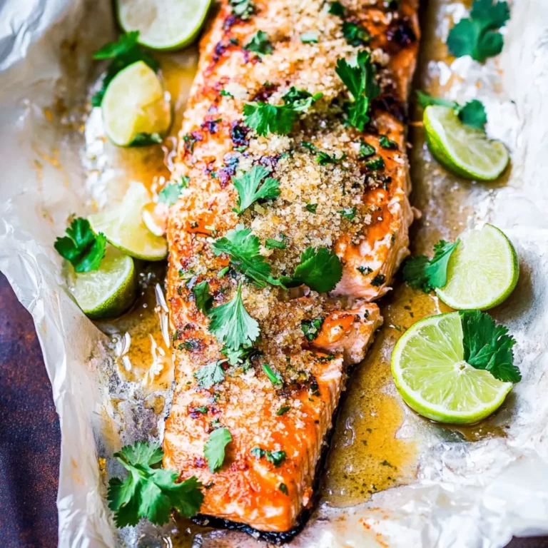 Honey Cilantro Lime Salmon in Foil