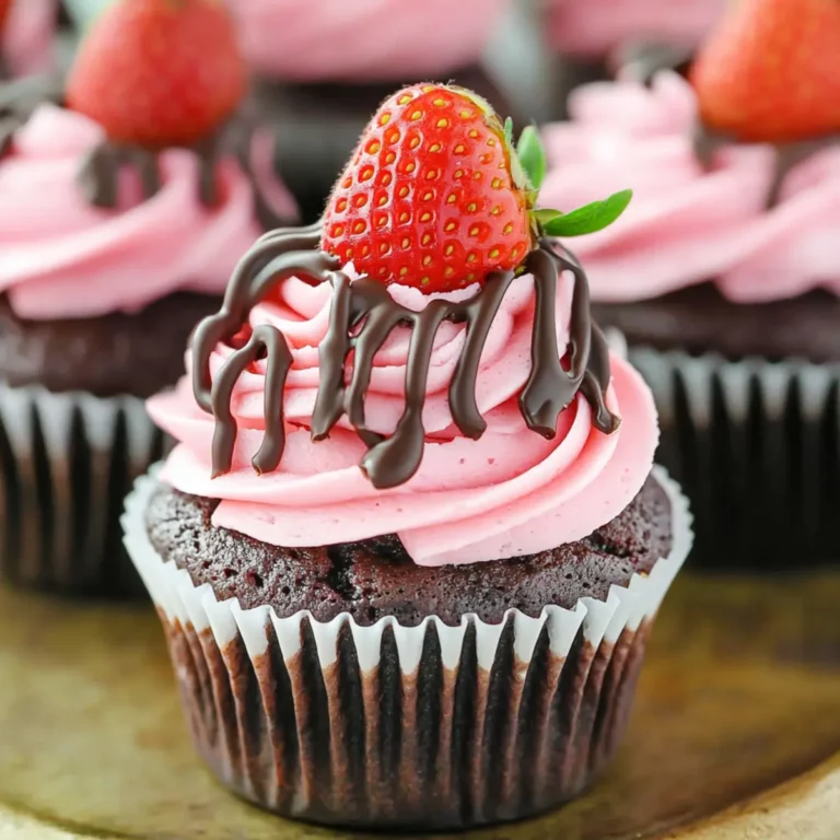 Chocolate Covered Strawberry Cupcakes