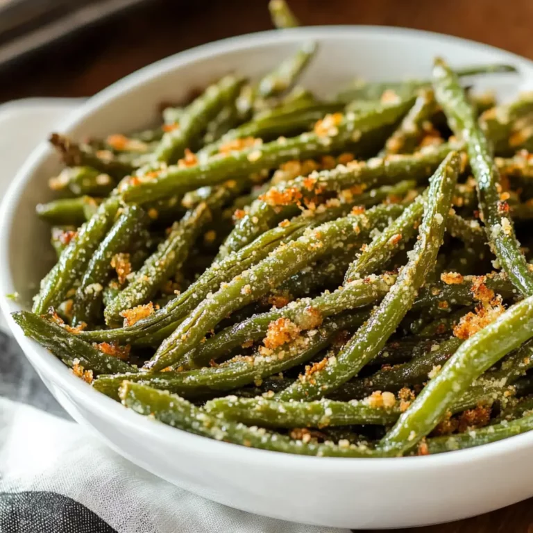 Crispy Garlic Parmesan Roasted Green Beans