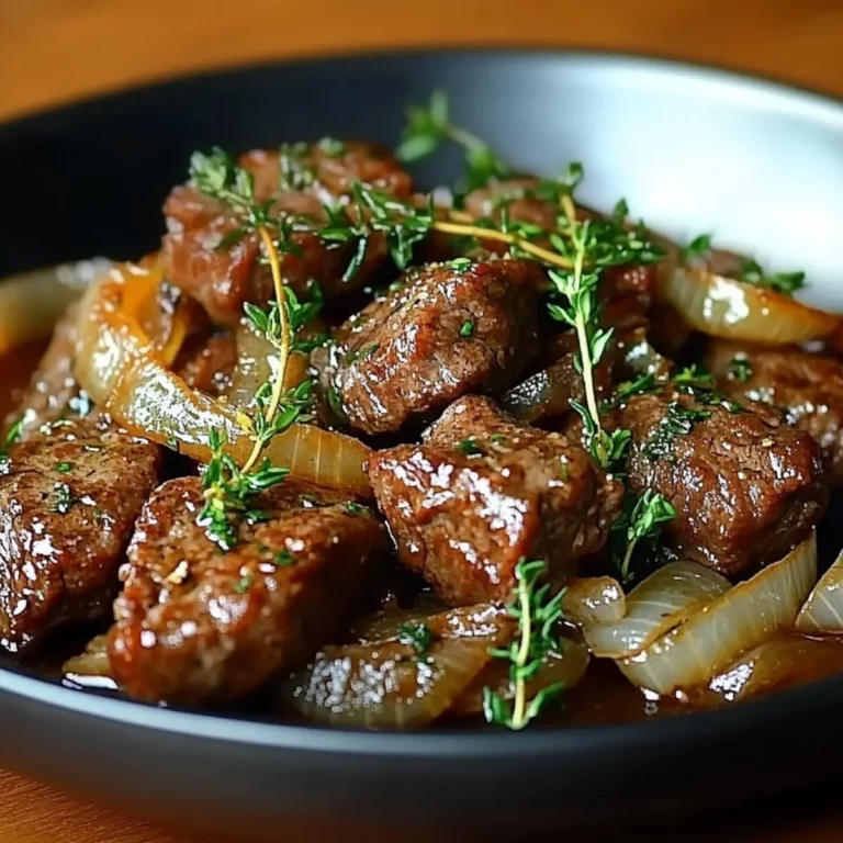 Beef stewed with caramelized onions