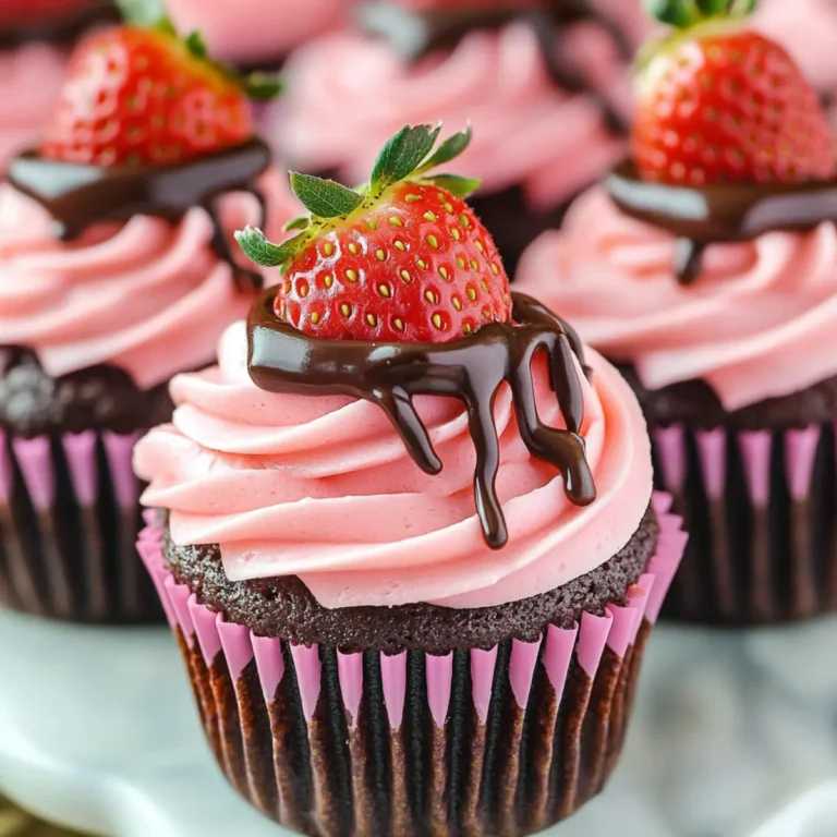 Chocolate Covered Strawberry Cupcakes